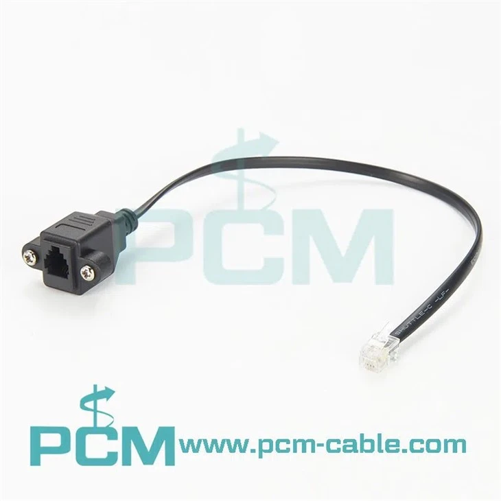 Prise RJ10 4P4C vers prise RJ10, montage sur panneau 4P4C avec vis