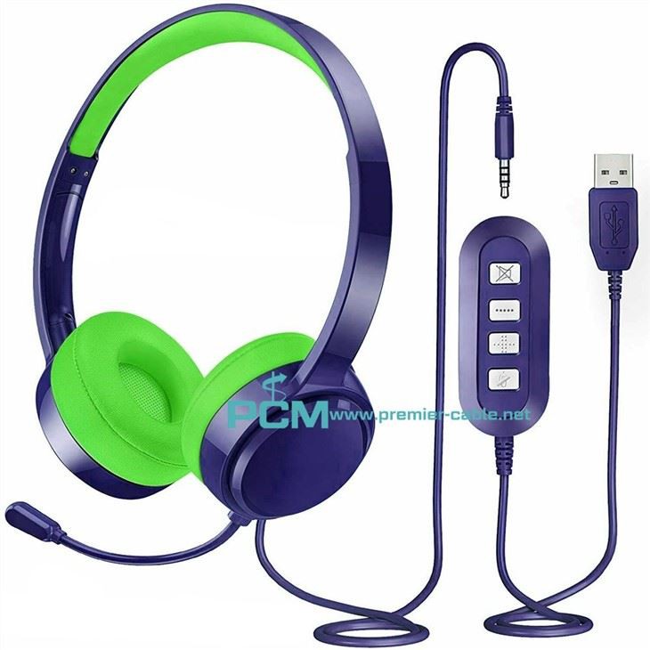 USB To 3.5mm Jack Call Center Headset Adapter Cable
