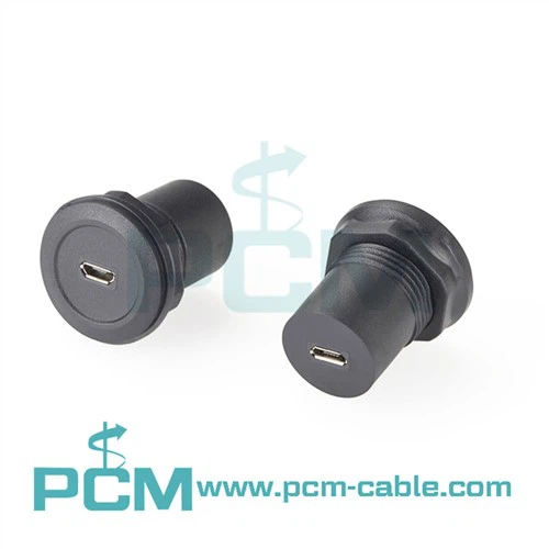 Adaptateur de prise pour montage sur panneau, prise micro USB 22 mm vers prise jack