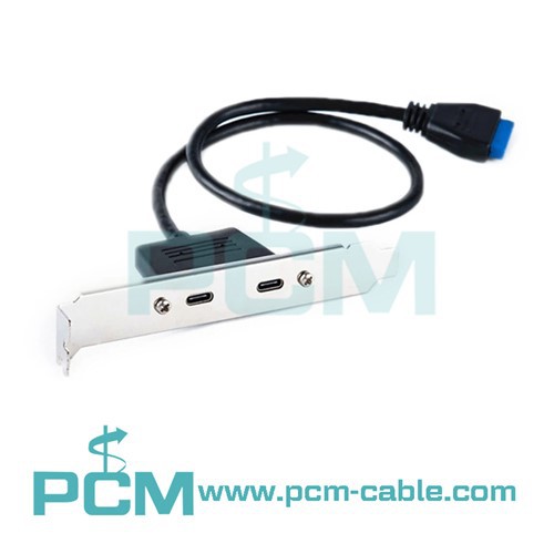 Double USB 3.0 Type de panneau vers câble d'embase à 20 broches de la carte mère