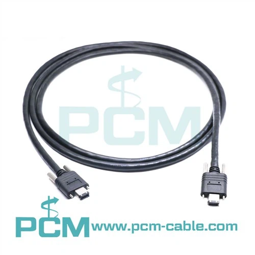 Câble Firewire IEEE 1394A avec connecteurs à double vis pour système de vision industrielle