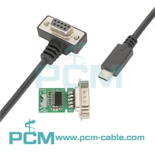 Adaptateur série USB C vers DB9 coudé