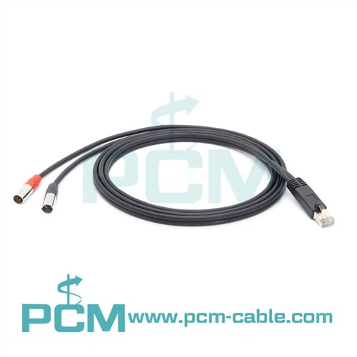 Câble RJ45 mâle vers double mini XLR mâle