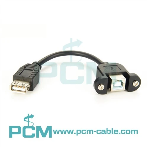 USB 2.0 Type-B femelle à montage sur panneau vers USB 2.0 Câble de type A