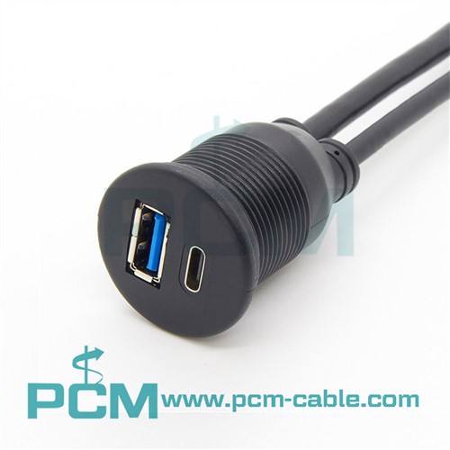 Câble USB pour montage sur voiture, double port mâle vers femelle