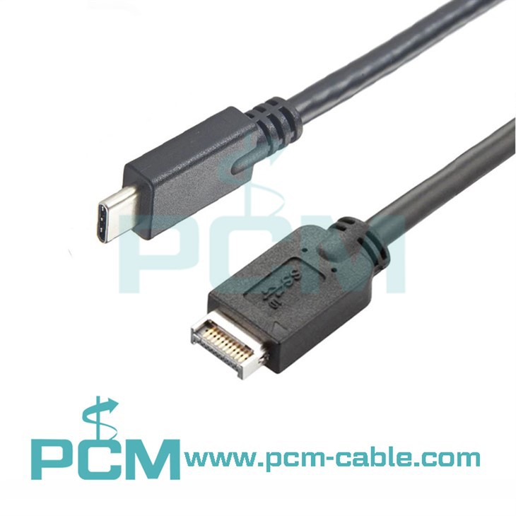 Câble USB 3.1 de type E mâle vers type C mâle pour panneau avant