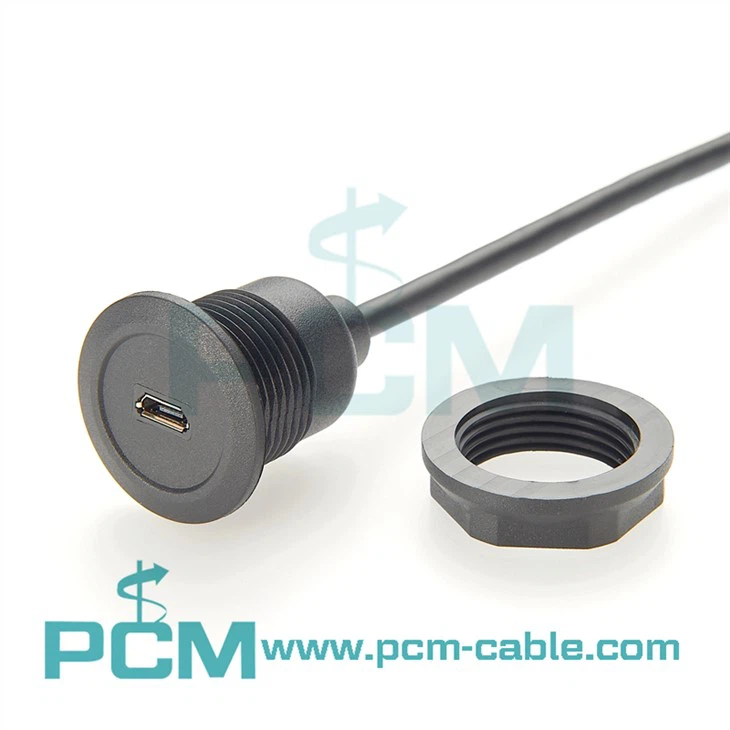 USB 2.0 Micro-B Panel Mount Extension Cable