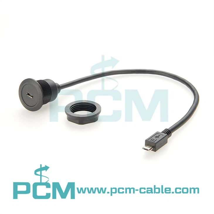 Câble d'extension rond Micro B pour montage sur panneau