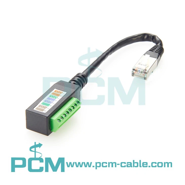 RJ45 Male to 8 Position Side Terminal Block Cable