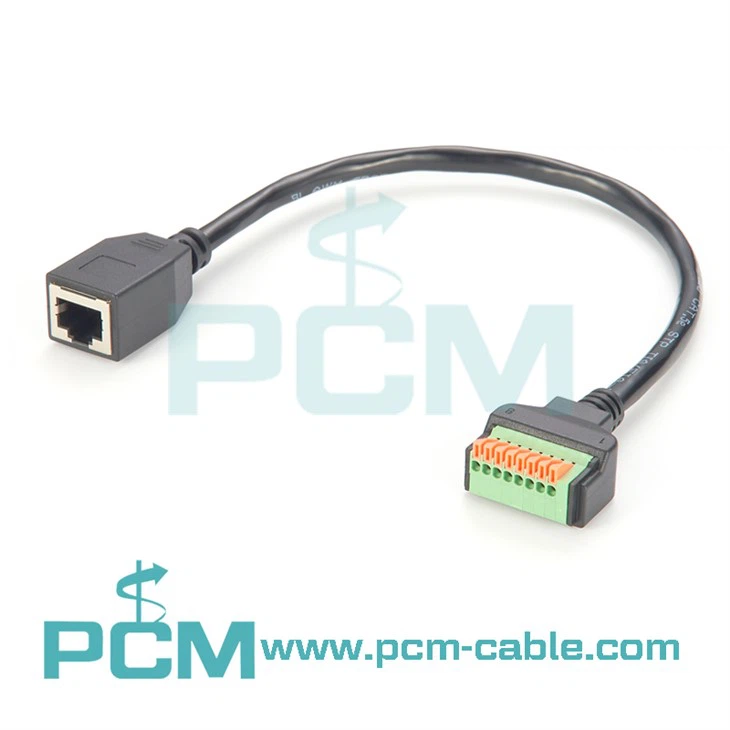 Adaptateur de bornier RJ45 8P8C femelle vers 8 broches à ressort