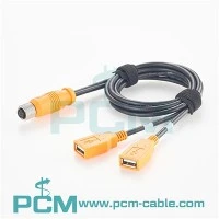 Câble M12 A Code 8 broches vers double USB A