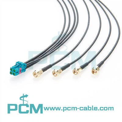 Joue de hache de mate à 4 SMA Plug RF Cable Assemblage avec DACAR 462