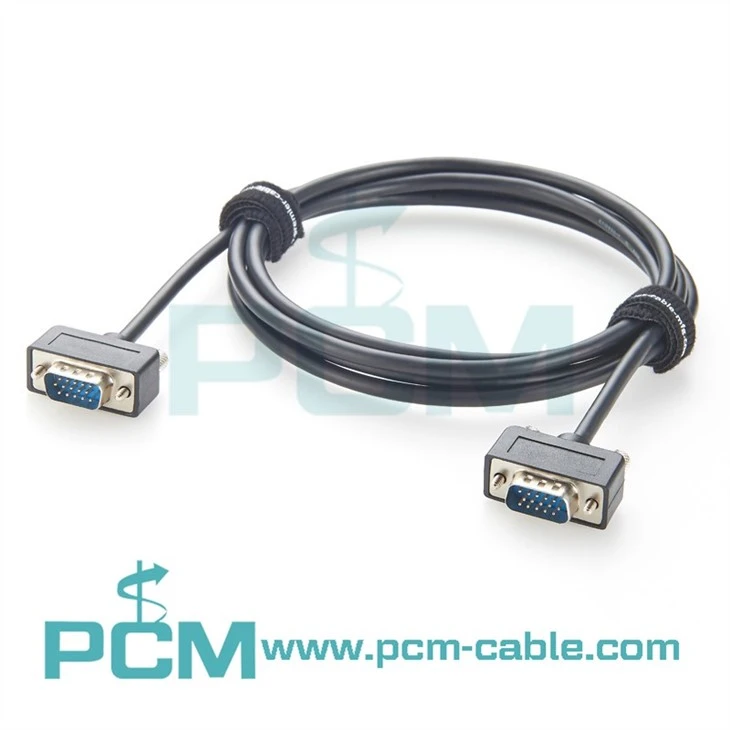 HD15 Ultra Slim S-VGA monitor cable with low-profile HDB15 male connectors