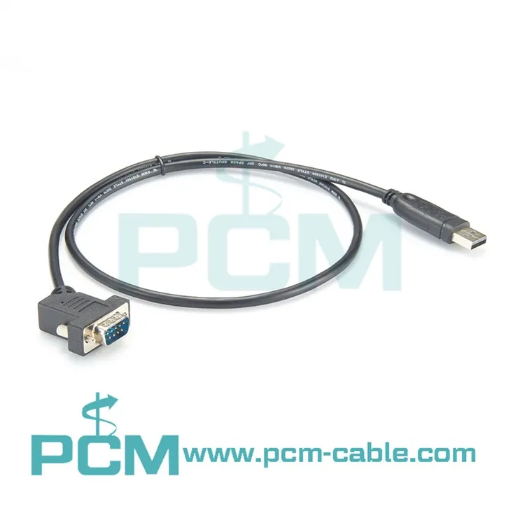 Câble série USB vers RS232 coudé à 45 degrés